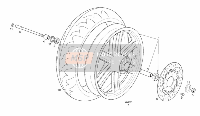 AP8121196, Distanziale Dx Ruota Ant., Piaggio, 0