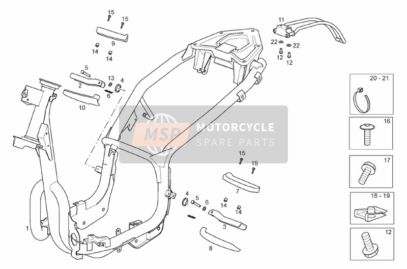 Derbi RAMBLA 300 E3 2011 Frame for a 2011 Derbi RAMBLA 300 E3