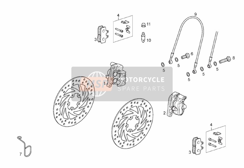 Derbi RAMBLA 300 E3 2011 Front Caliper for a 2011 Derbi RAMBLA 300 E3