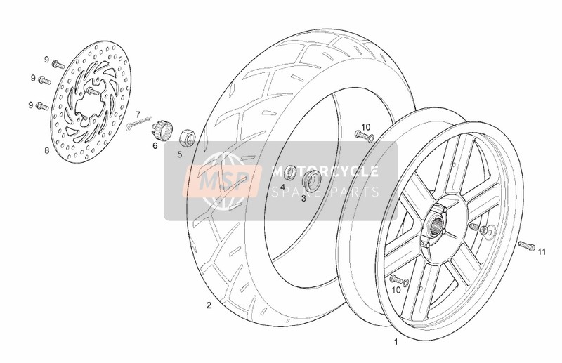 Derbi RAMBLA 300 E3 2010 Rear Wheel for a 2010 Derbi RAMBLA 300 E3