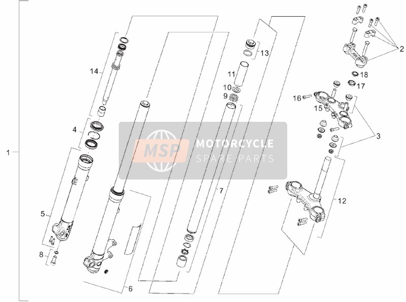 Derbi SENDA 125 R 4T E2 BAJA 2006 Front Fork for a 2006 Derbi SENDA 125 R 4T E2 BAJA