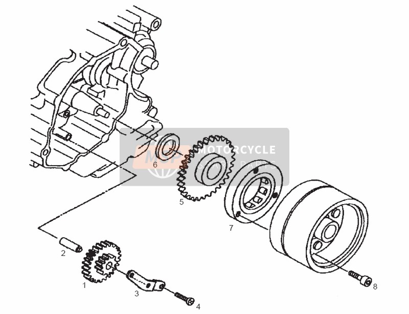 Derbi SENDA 125 R 4T E2 (Y) 2006 Pinion for a 2006 Derbi SENDA 125 R 4T E2 (Y)