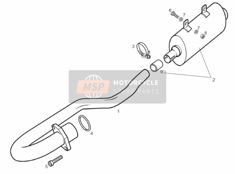 Derbi SENDA 125 R 4T E2 (Y) 2006 Exhaust Unit for a 2006 Derbi SENDA 125 R 4T E2 (Y)