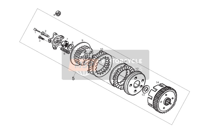 Derbi SENDA 125 SM 4T BAJA E3 2009 Clutch (2) for a 2009 Derbi SENDA 125 SM 4T BAJA E3