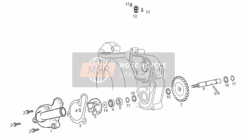 Derbi SENDA 50 R DRD PRO E2 3 EDICION 2005 Wasserpumpe für ein 2005 Derbi SENDA 50 R DRD PRO E2 3 EDICION