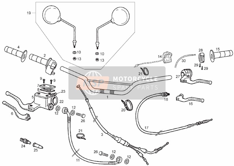 Derbi SENDA 50 R X-RACE E2 3ver 2008 Handlebar - Controls for a 2008 Derbi SENDA 50 R X-RACE E2 3ver