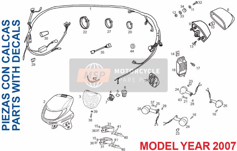 Derbi SENDA 50 R X-RACE E2 3ver 2008 Electrical System for a 2008 Derbi SENDA 50 R X-RACE E2 3ver