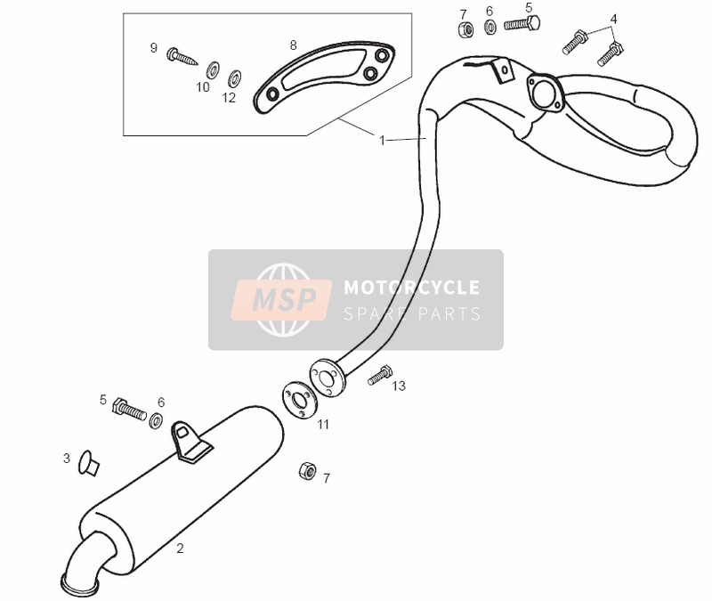 Derbi SENDA 50 R X-TREM E2 3 EDICION 2007 Exhaust Unit for a 2007 Derbi SENDA 50 R X-TREM E2 3 EDICION