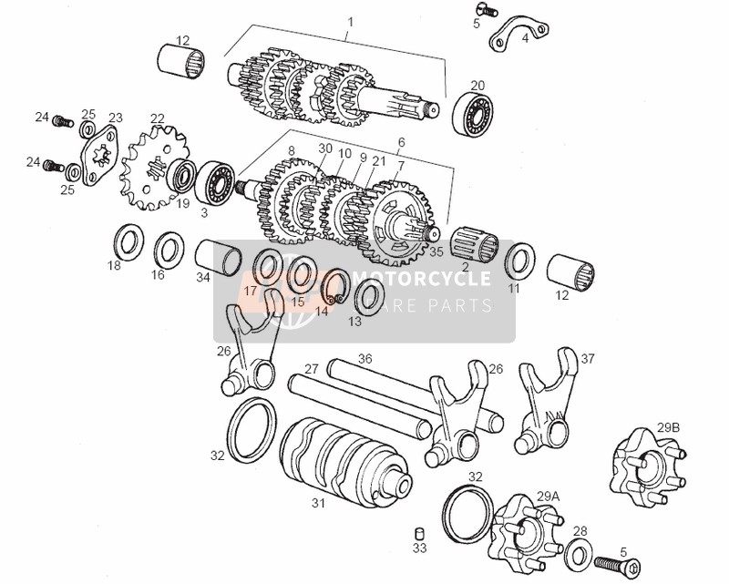 Derbi SENDA 50 R X-TREM E2 3 EDICION 2007 Gear Box for a 2007 Derbi SENDA 50 R X-TREM E2 3 EDICION