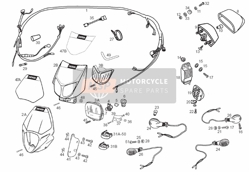 Derbi SENDA 50 R X-TREM E2 2004 Electrical System for a 2004 Derbi SENDA 50 R X-TREM E2