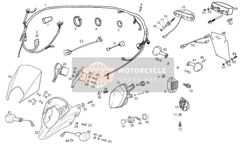 Derbi Senda 50 SM DRD 2T E2 LTD Edition 2012 Lichten - Elektrisch Systeem voor een 2012 Derbi Senda 50 SM DRD 2T E2 LTD Edition