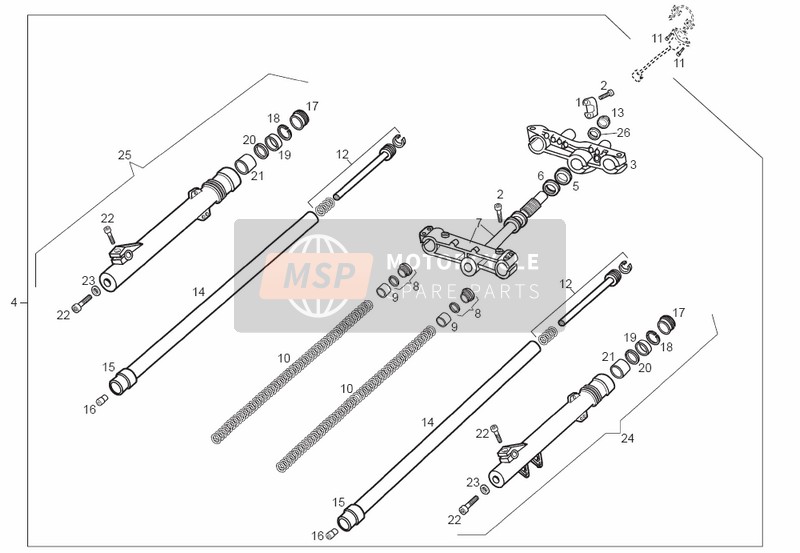 Derbi SENDA 50 SM DRD RACING E2 3a EDICION 2004 Front Fork for a 2004 Derbi SENDA 50 SM DRD RACING E2 3a EDICION