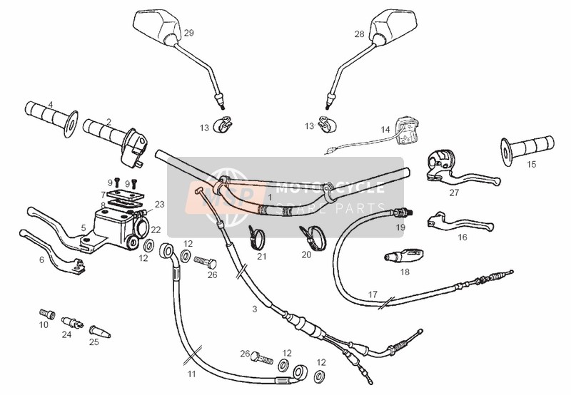 Derbi SENDA 50 SM DRD RACING E2 3a EDICION 2005 Lenker - Steuerungen für ein 2005 Derbi SENDA 50 SM DRD RACING E2 3a EDICION