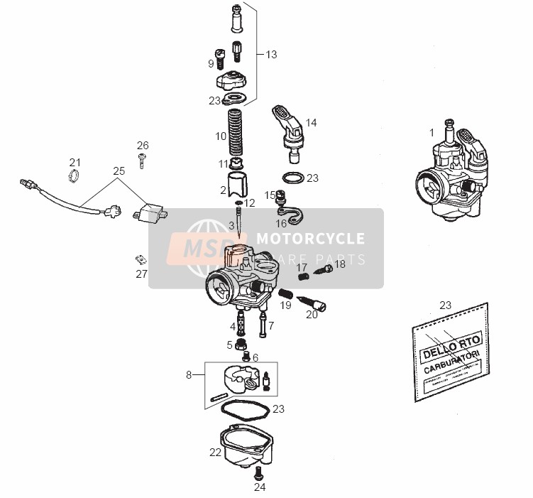 Derbi SENDA 50 SM DRD RACING E2 3a EDICION 2004 Carburateur pour un 2004 Derbi SENDA 50 SM DRD RACING E2 3a EDICION