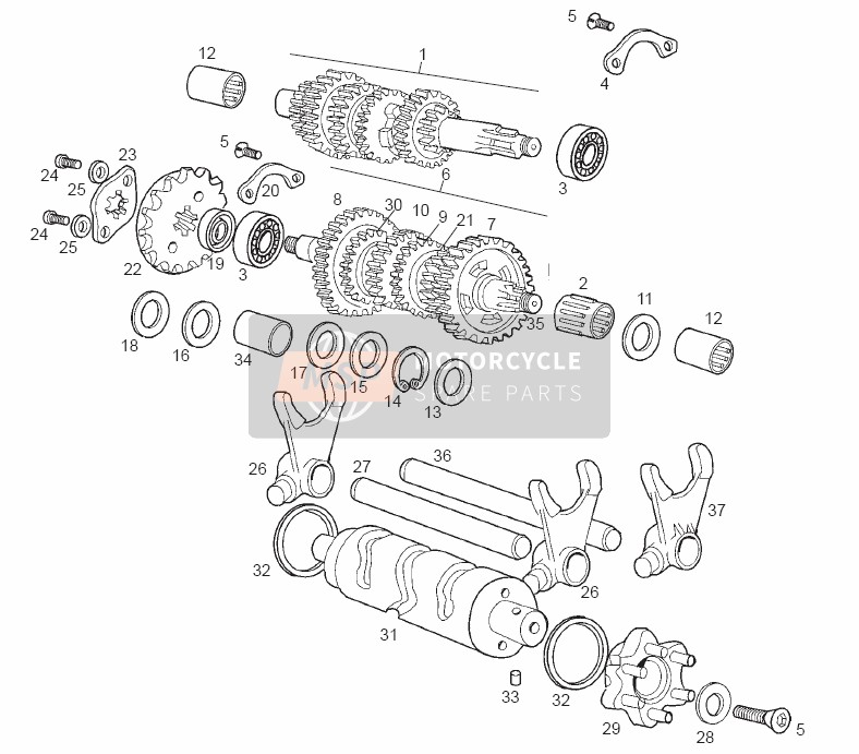 Derbi SENDA 50 SM RACER E1 2003 Gearbox RH Primary- LH Final for a 2003 Derbi SENDA 50 SM RACER E1