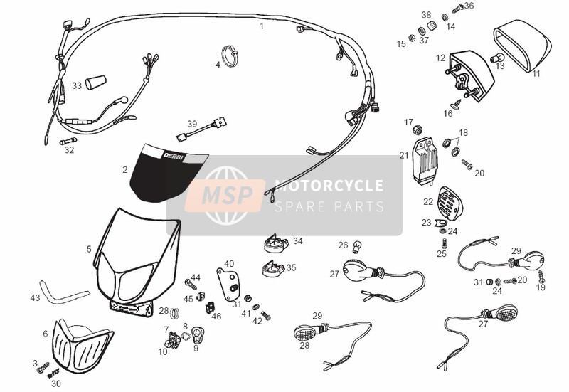 00H01703301, Lh Front/rh Rear Turn Indic., Piaggio, 2