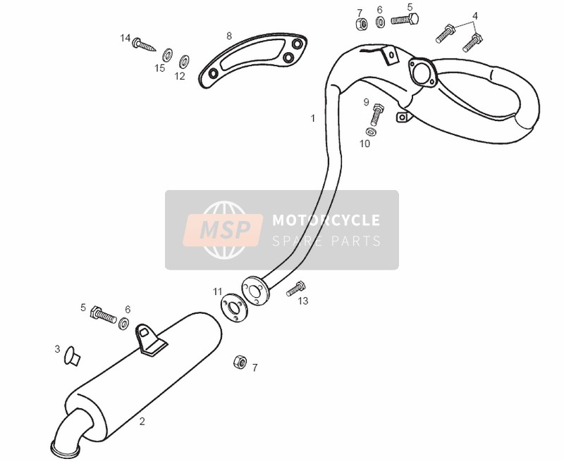 Derbi SENDA 50 SM X-TREM E2 2004 Exhaust Unit for a 2004 Derbi SENDA 50 SM X-TREM E2