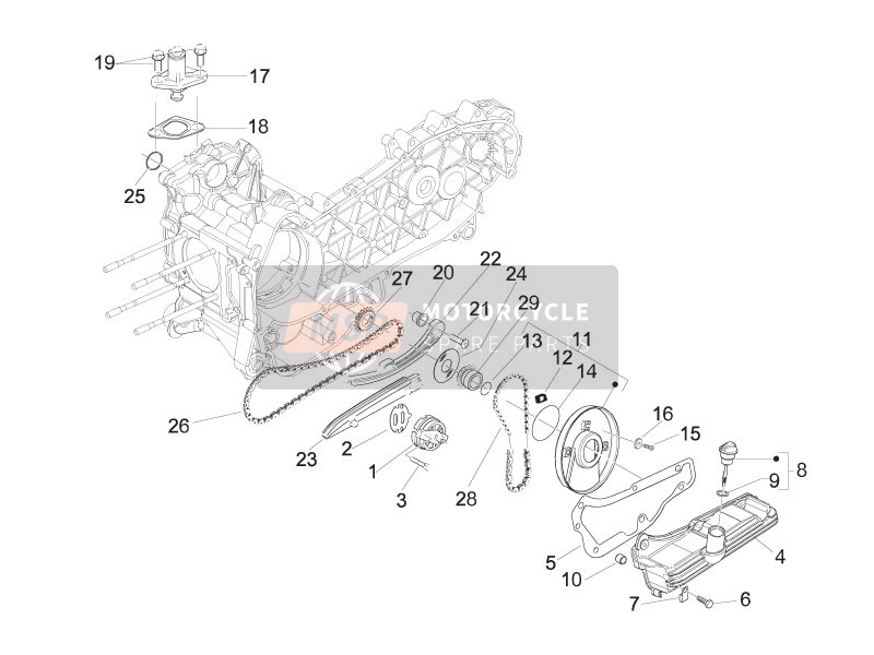 Derbi SONAR 150 4T 2009 Oliepomp voor een 2009 Derbi SONAR 150 4T