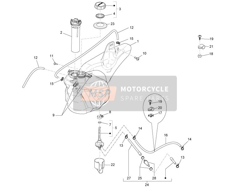 Derbi SONAR 50 2T 2009 Tank für ein 2009 Derbi SONAR 50 2T