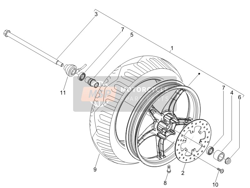 Derbi SONAR 50 2T 2009 Front Wheel for a 2009 Derbi SONAR 50 2T