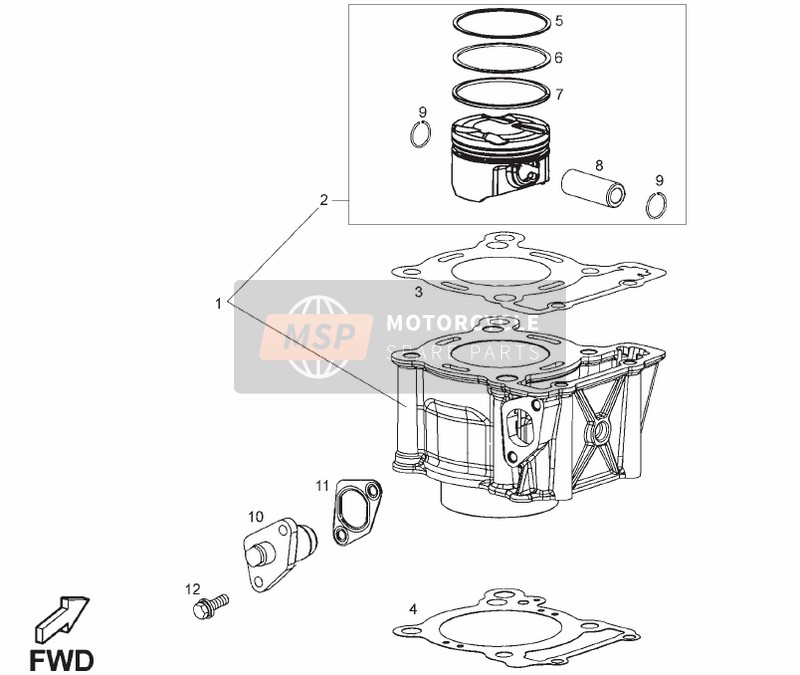 Derbi TERRA E3 2008 Cylinder - Piston for a 2008 Derbi TERRA E3