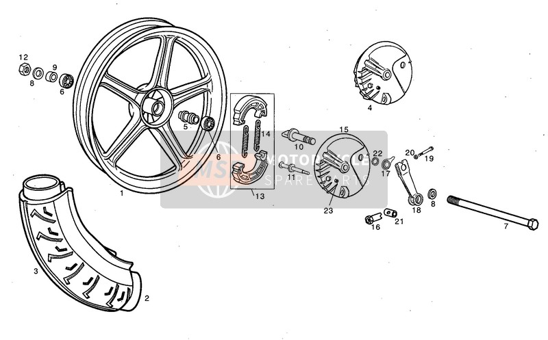 Derbi VARIANT REVOLUTION 1999 Front Wheel for a 1999 Derbi VARIANT REVOLUTION