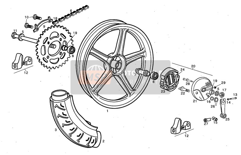 00F02407152, Magwheel Rear, Piaggio, 0