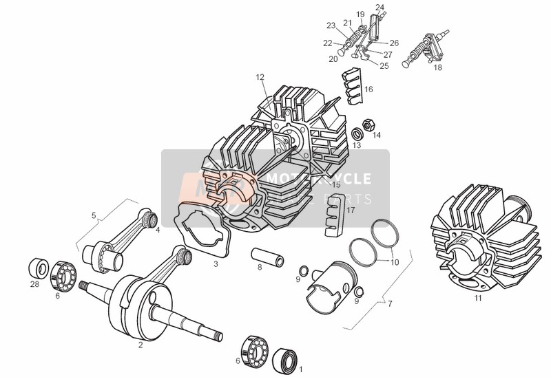 Derbi VARIANT REVOLUTION E2 2004 Cylinder - Head - Piston for a 2004 Derbi VARIANT REVOLUTION E2