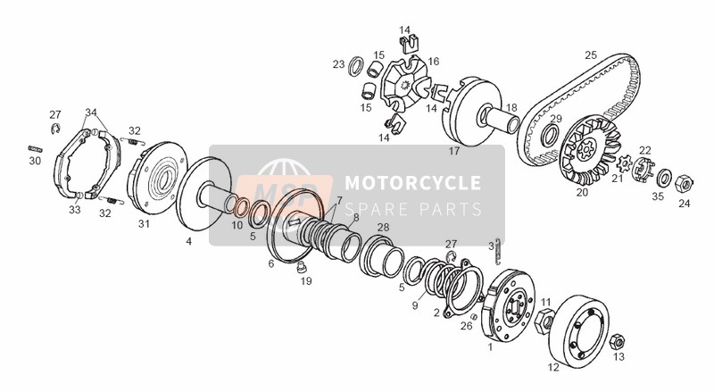 Derbi VARIANT REVOLUTION E2 2004 Variator for a 2004 Derbi VARIANT REVOLUTION E2