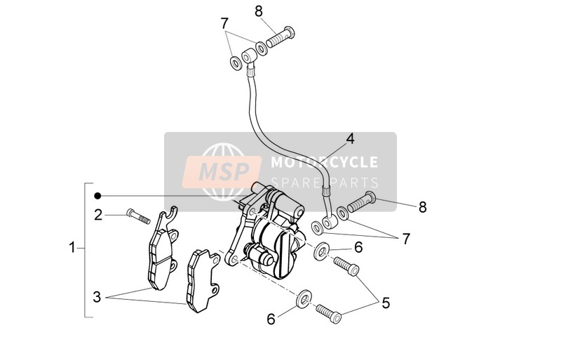 Derbi VARIANT SPORT 125 4T E3 2012 Front Caliper I for a 2012 Derbi VARIANT SPORT 125 4T E3