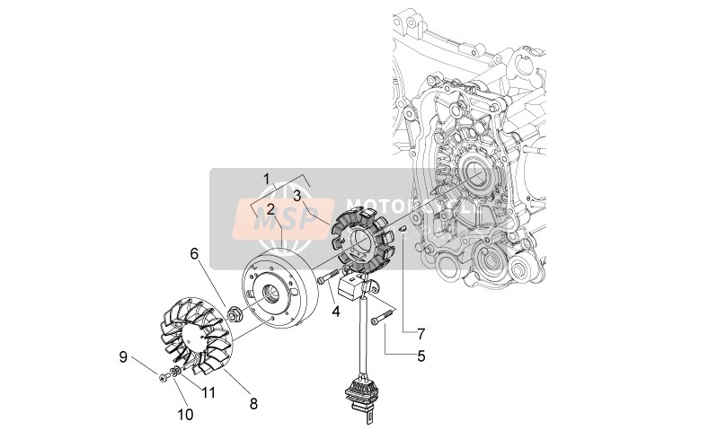 Derbi VARIANT SPORT 125 4T E3 2012 CDI Magneet assemblage voor een 2012 Derbi VARIANT SPORT 125 4T E3