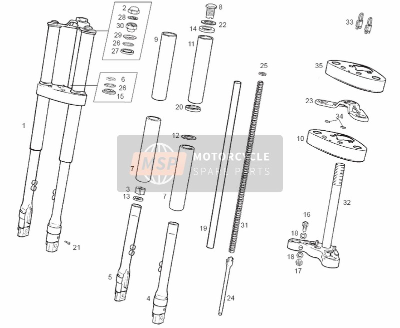 Derbi VARIANT START-COURIER E2 2004 Front Fork for a 2004 Derbi VARIANT START-COURIER E2