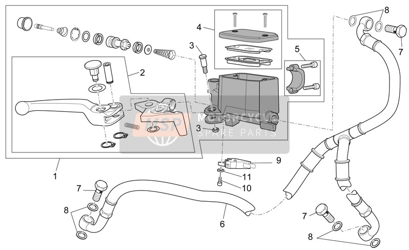 Moto Guzzi 1200 Sport 8V 2011 Front Master Cylinder for a 2011 Moto Guzzi 1200 Sport 8V