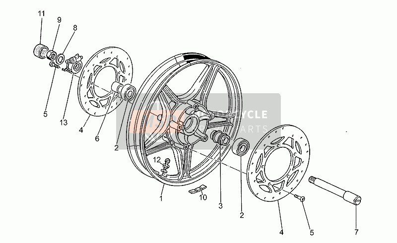 GU28614100, Front Wheel Spindle, Piaggio, 2