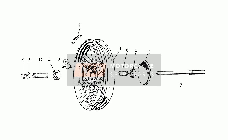 Moto Guzzi 65 GT 650 1988 Rear Wheel for a 1988 Moto Guzzi 65 GT 650