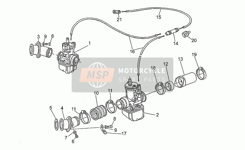 Moto Guzzi 65 GT 650 1989 Suministro de combustible para un 1989 Moto Guzzi 65 GT 650