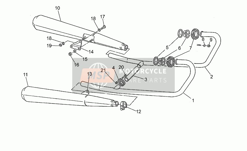 Moto Guzzi 65 GT 650 1987 Exhaust Unit for a 1987 Moto Guzzi 65 GT 650