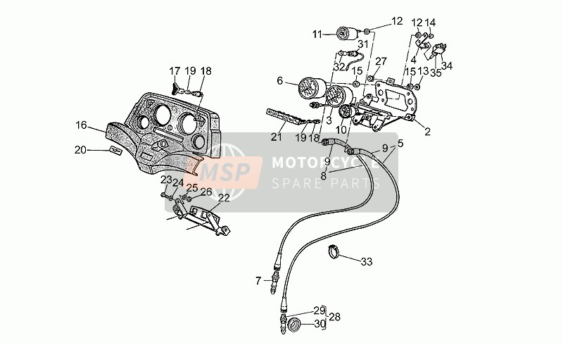 Moto Guzzi 850 T5 III Serie Civile 850 1985 Tablero para un 1985 Moto Guzzi 850 T5 III Serie Civile 850