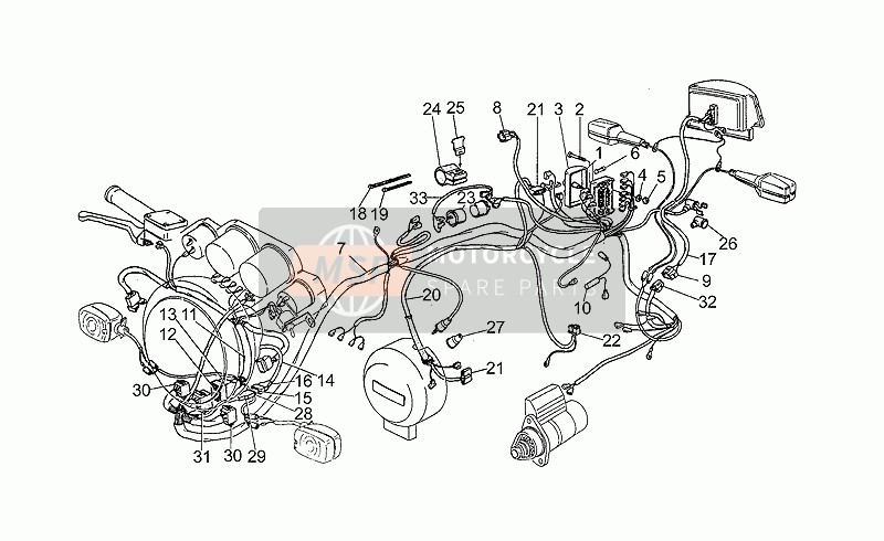 Moto Guzzi 850 T5 III Serie Civile 850 1985 Système électrique pour un 1985 Moto Guzzi 850 T5 III Serie Civile 850