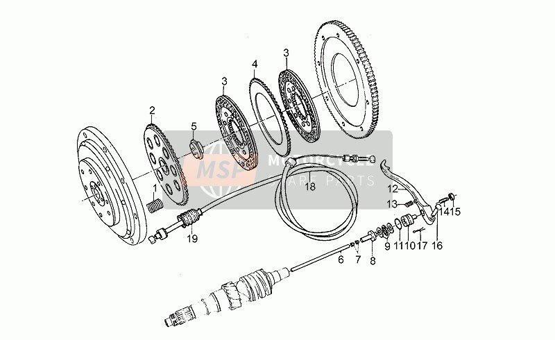 Moto Guzzi 850 T5 III Serie Civile 850 1986 Embrayage pour un 1986 Moto Guzzi 850 T5 III Serie Civile 850