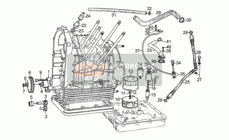 Moto Guzzi 850 T5 III Serie Civile 850 1987 Ölpumpe für ein 1987 Moto Guzzi 850 T5 III Serie Civile 850