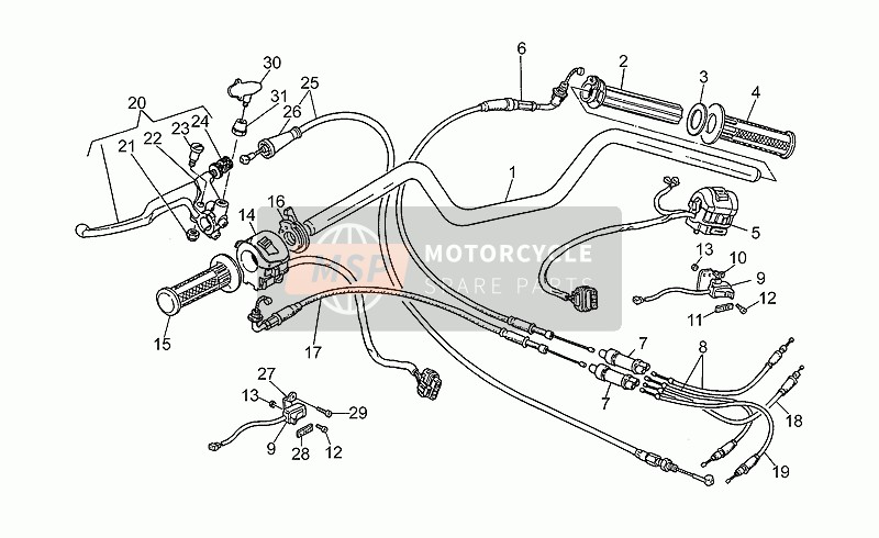 GU28093046, Kupplungszug, Piaggio, 0