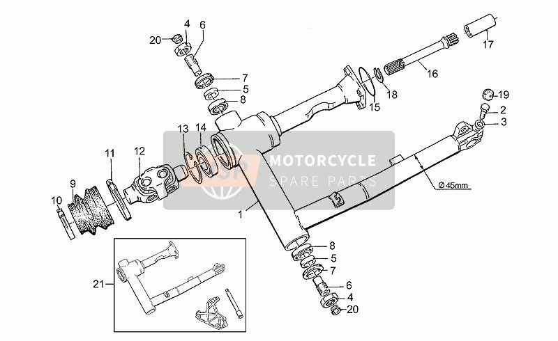 Moto Guzzi 850 T5 Polizia VecchioTipo 850 1987 Swing Arm, 2nd Series for a 1987 Moto Guzzi 850 T5 Polizia VecchioTipo 850