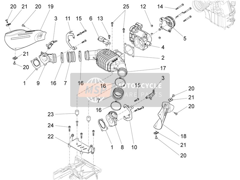 Moto Guzzi Audace 1400 Carbon E4 ABS 2017 Throttle Body for a 2017 Moto Guzzi Audace 1400 Carbon E4 ABS