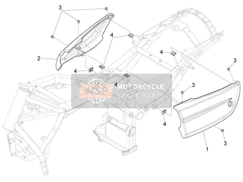 Moto Guzzi Audace 1400 Carbon E4 ABS 2018 Mittlerer Karosseriebereich für ein 2018 Moto Guzzi Audace 1400 Carbon E4 ABS