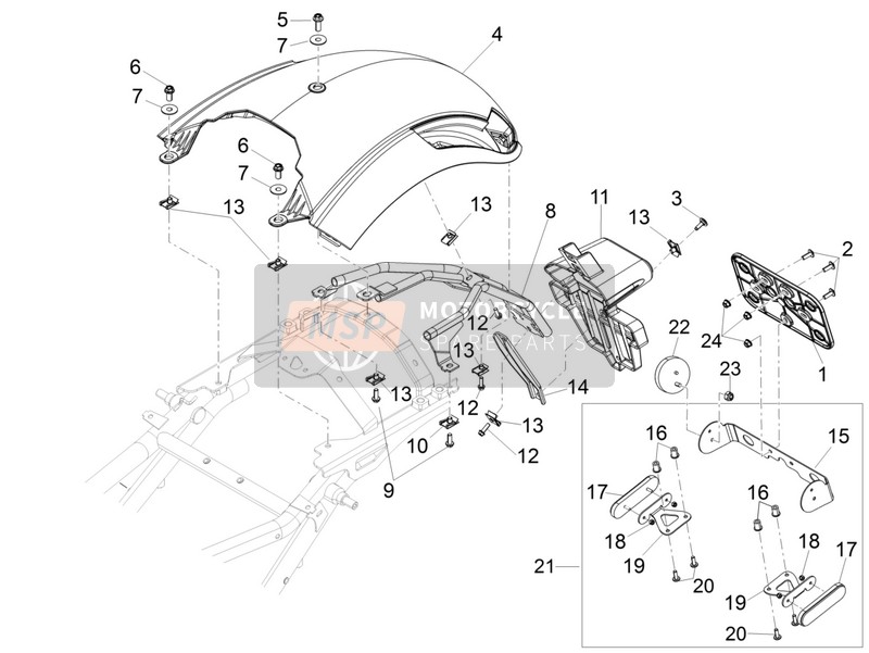AP8149034, Number Plate Support, Piaggio, 0