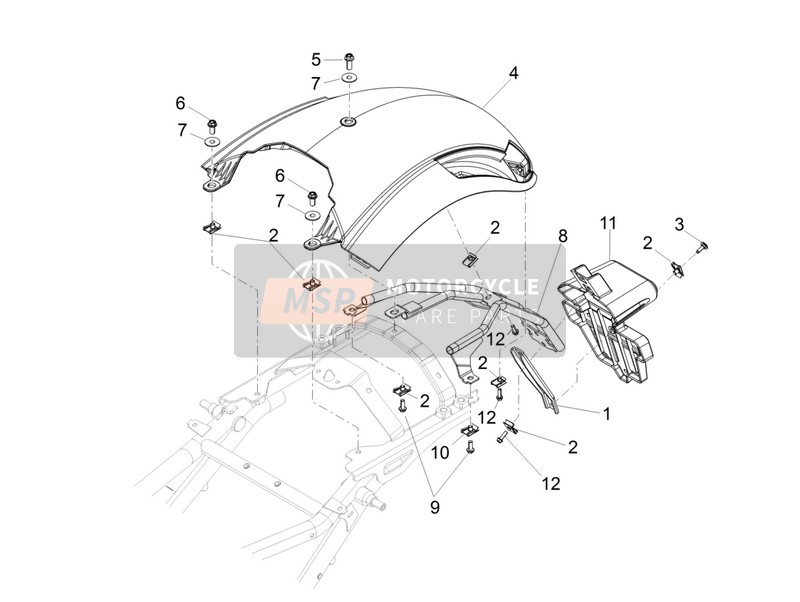 Moto Guzzi Audace 1400 2017 Parafango posteriore per un 2017 Moto Guzzi Audace 1400