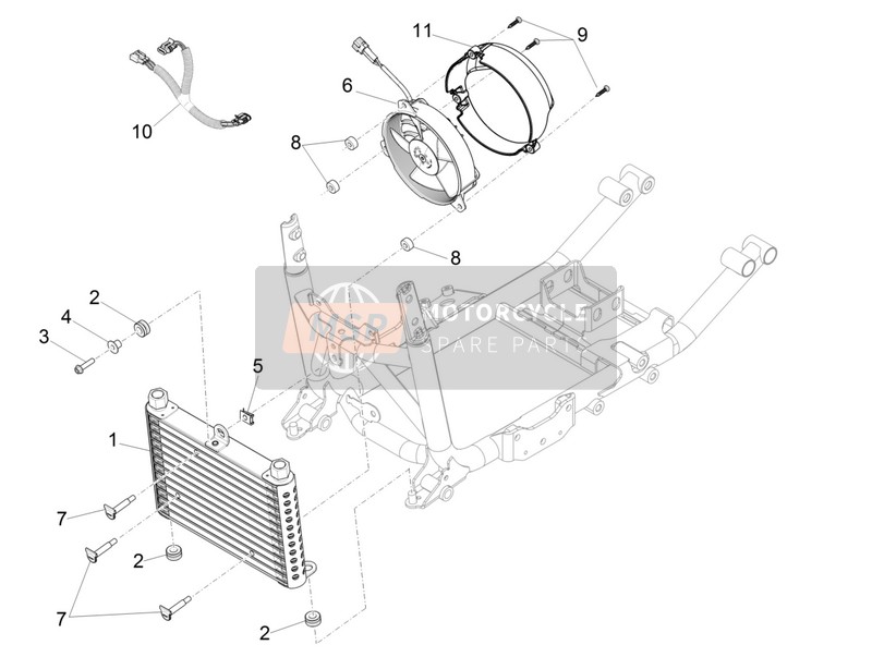 Moto Guzzi Audace 1400 2017 Oil Radiator for a 2017 Moto Guzzi Audace 1400