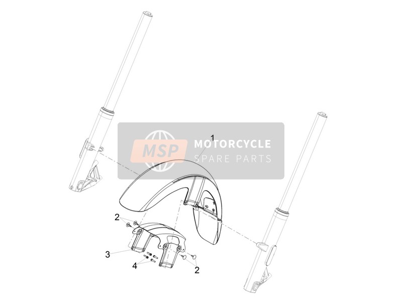 Moto Guzzi Audace 1400 2015 Schlammschutz vorne-Stütze für ein 2015 Moto Guzzi Audace 1400