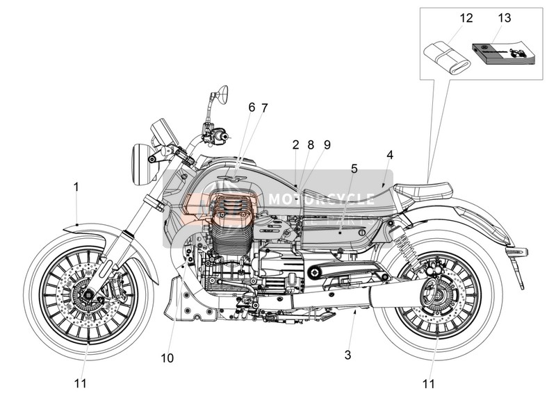 Moto Guzzi Audace 1400 2015 Aufkleber für ein 2015 Moto Guzzi Audace 1400